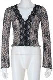 V-Neck Lace Blouse