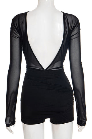 Long Sleeve Sheer Romper