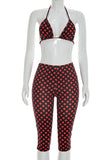 Polka Dot Crop Top and Pants Set