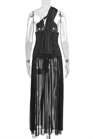 One-Shoulder Ruched Casual Dress