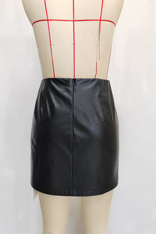 Studded Wrap Mini Skirt