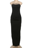 Strapless Ruched Casual Dress