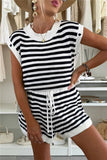 Striped Knit Short Set