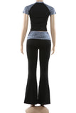Animal Print Detail Pants Set