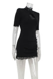 Chic Evening Dress with Lace Detail