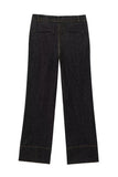 Button-Front Denim Straight Jeans