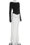 Elegant Ruched Two-Tone Maxi Dress