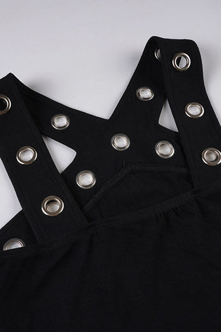 Studded Crossover Design Tank Top