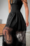 Lace Detail Casual Wide-Leg Pants