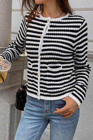 Single-Button V-Neck Cardigan