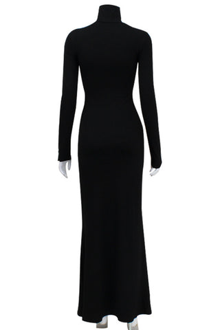 Long Sleeve Mock Neck Casual Dress