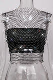 Sparkling Rhinestone Mesh Tank Top