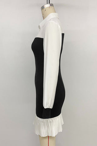Contrast Collar Bodycon Dress