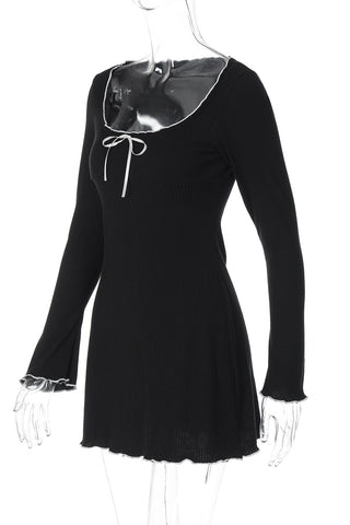 Ruffle Trim Casual Dress
