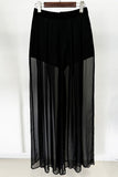Sheer Mesh Layered Panel Pants