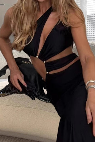 Elegant Cut-Out Evening Gown