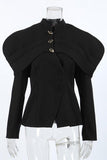 Statement Button-Accent Blouse