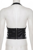 Strappy V-Neck Halter Top