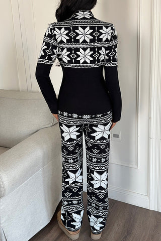 Cozy Patterned Pants Set