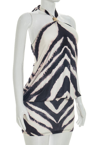 Halter Neck Casual Mini Dress