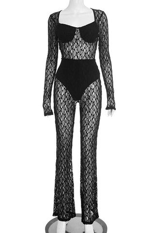 Long Sleeve Lace Jumpsuit