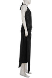 Halter-Neck Draped Casual Dress