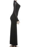 Elegant Sheer-Sleeve Evening Dress