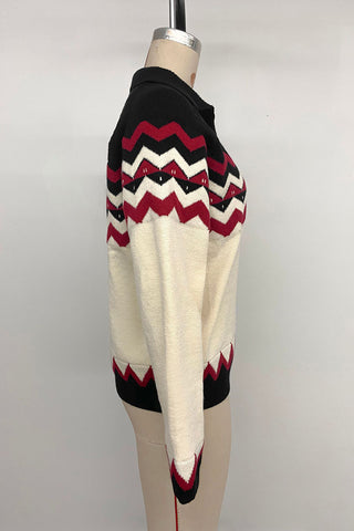 Festive Zigzag Pattern Sweater