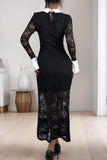 Lace Contrast Casual Dress