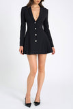 Button-Down Casual Blazer Dress