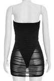 Strapless Mesh Mini Dress