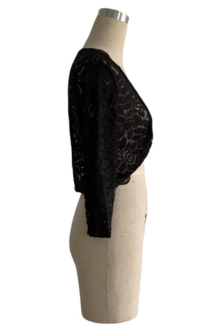 Lace Trim Cropped Blouse