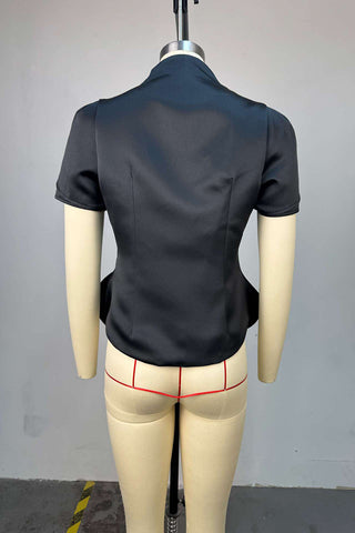 Button-Down Peplum Blouse