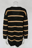 Striped Button-Front Cardigan