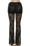 Lace Overlay Casual Pants