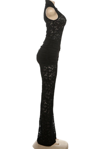 High-Neck Lace Jumpsuit