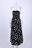 Strapless Polka Dot Midi Dress