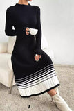 Ribbed Knit Casual Midi Dress