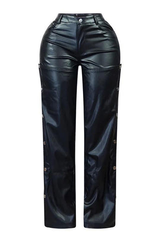 Button-Side Casual Pants