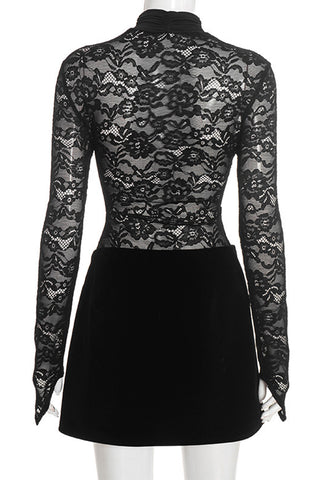 Elegant Lace and Skirt Set