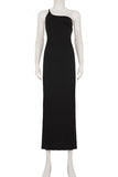 One-Shoulder Open-Back Maxi Dress