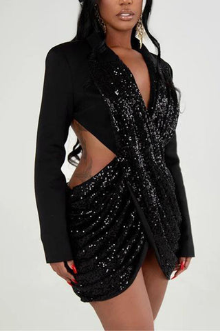 Sequin Ruched Bodycon Dress