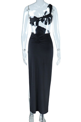 Elegant One-Shoulder Evening Dress