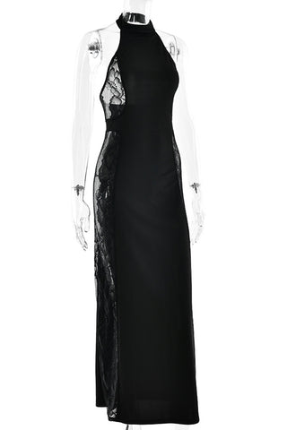Backless Lace Evening Dress