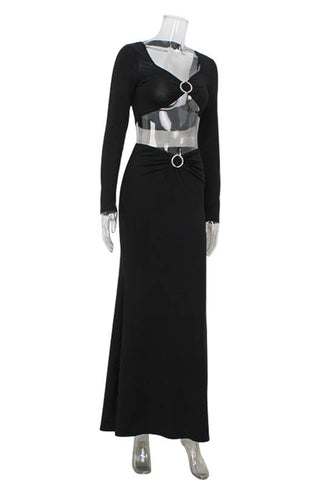Elegant Ring-Detail Skirt Set