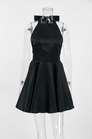 Halter-Neck Flare Evening Dress
