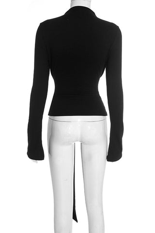 Stylish Wrap Long Sleeve Top