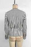 Striped Wrap-Front Blouse