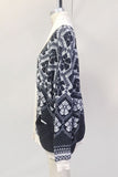 Button-Front Patterned Cardigan