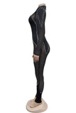 Sparkling Mesh Detail Jumpsuit